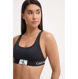 Plavková podprsenka Calvin Klein čierna farba, jemne vystužený košík, KW0KW02354