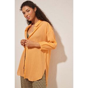 Bavlnená plážová košeľa women'secret PERFECT BEACH SETS oranžová farba, 5547385