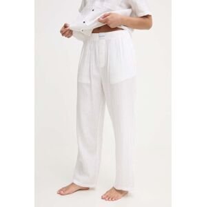 Bavlnené pyžamové nohavice Calvin Klein Underwear béžová farba,bavlnená,000QS7140E