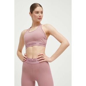 Športová podprsenka New Balance Sleek ružová farba, jednofarebný