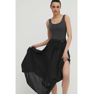 Plážová sukňa Karl Lagerfeld čierna farba