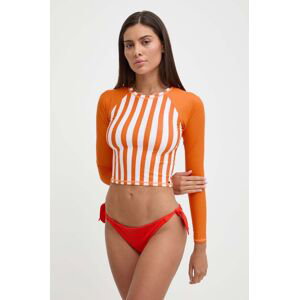 Plavky s dlhým rukávom Picture Pearling oranžová farba, SWI023