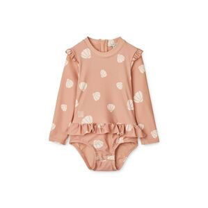 Jednodielne plavky pre bábätká Liewood Sille Baby Printed Swimsuit ružová farba