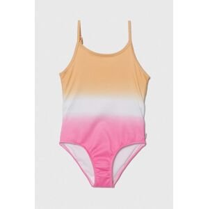 Jednodielne detské plavky Abercrombie & Fitch ružová farba