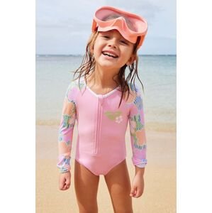 Jednodielne detské plavky Roxy TINY FLOWERNE ružová farba