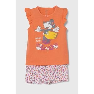 Detské bavlnené pyžamo zippy x Disney oranžová farba, vzorovaná