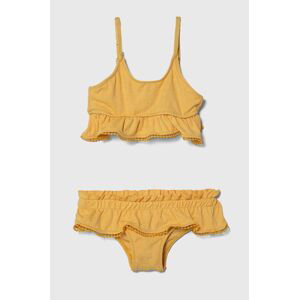 Dvojdielne detské plavky zippy žltá farba