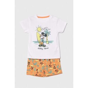 Bavlnené detské pyžamko zippy x Disney biela farba, vzorovaná