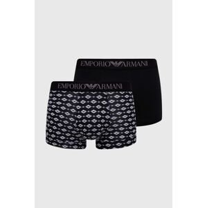 Boxerky Emporio Armani Underwear 2-pak pánske, čierna farba