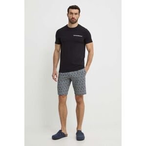 Pyžamo Emporio Armani Underwear pánska, čierna farba, vzorovaná, 111573 4R508