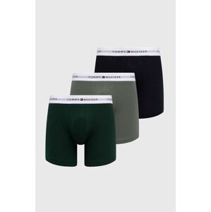 Boxerky Tommy Hilfiger 3-pak pánske, zelená farba, UM0UM02941