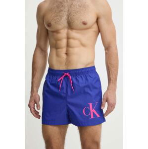 Plavkové šortky Calvin Klein tmavomodrá farba,KM0KM00967
