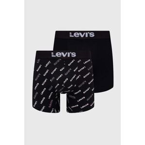 Boxerky Levi's 2-pak pánske, čierna farba