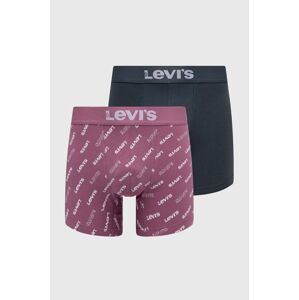 Boxerky Levi's 2-pak pánske, ružová farba