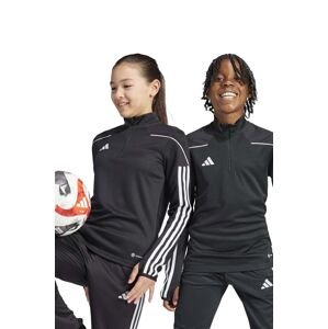 Detské tričko s dlhým rukávom adidas Performance TIRO23L TR TOPY čierna farba, s nášivkou