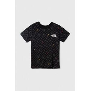 Detské tričko The North Face SIMPLE DOME TEE PRINT čierna farba, vzorované