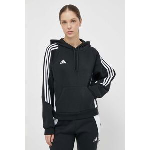 Tréningová mikina adidas Performance Tiro24 čierna farba, s kapucňou, s nášivkou, IJ5607