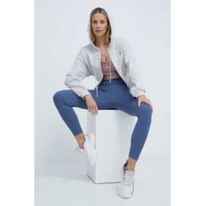 Bavlnená mikina adidas by Stella McCartney dámska, šedá farba, s kapucňou, s potlačou