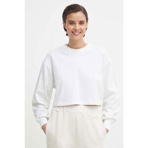 Bavlnená mikina Calvin Klein Jeans dámska, biela farba, vzorovaná, J20J223072