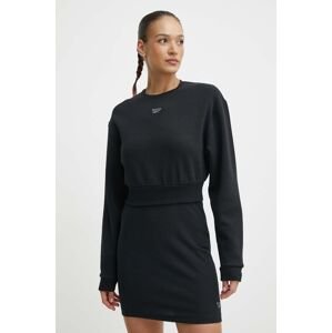 Mikina Reebok Classic Wardrobe Essentials dámska, čierna farba, jednofarebná, 100075539