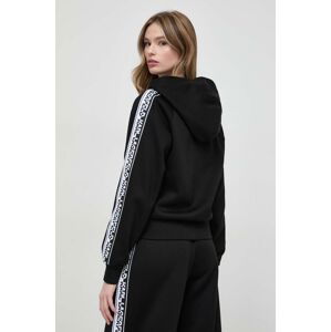 Mikina Karl Lagerfeld dámska, čierna farba, s kapucňou, s nášivkou