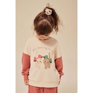 Detská bavlnená mikina Konges Sløjd červená farba, s potlačou