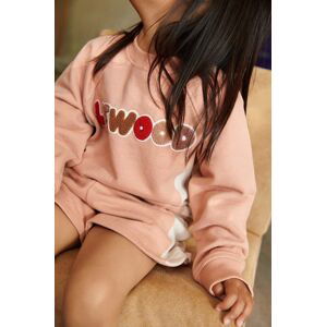Detská bavlnená mikina Liewood Aude Placement Sweatshirt ružová farba, s potlačou