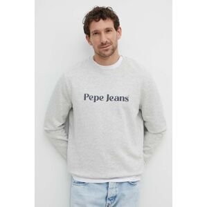 Mikina Pepe Jeans REGIS pánska, šedá farba, s potlačou, PM582667