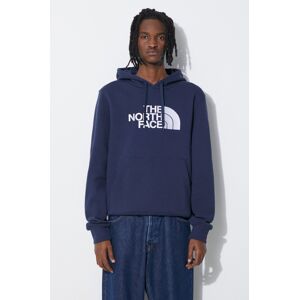 Bavlnená mikina The North Face M Drew Peak Pullover Hoodie pánska, tmavomodrá farba, s kapucňou, s nášivkou, NF00AHJY8K21