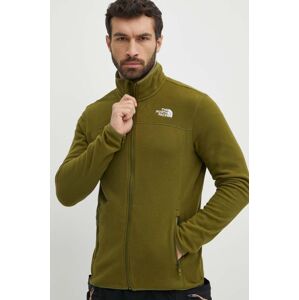 Športová mikina The North Face M 100 Glacier Full Zip zelená farba, jednofarebná, NF0A855XPIB1