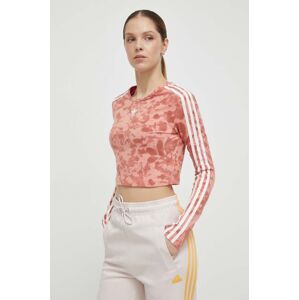 Tričko s dlhým rukávom adidas Originals dámske, ružová farba, IY0779