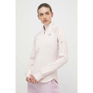 Bežecké tričko s dlhým rukávom New Balance Heat Grid Half Zip ružová farba, WT23252QPH