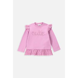 Tričko s dlhým rukávom pre bábätká Coccodrillo ružová farba