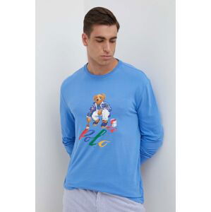 Bavlnené tričko s dlhým rukávom Polo Ralph Lauren s potlačou, 710897346