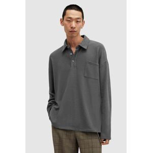 Tričko s dlhým rukávom AllSaints ERIS pánske, šedá farba, jednofarebné
