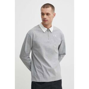 Bavlnené tričko s dlhým rukávom Reebok Court Sport šedá farba, melanžové, 100076423