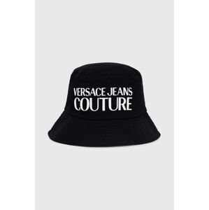 Bavlnený klobúk Versace Jeans Couture čierna farba, bavlnený, 76HAZK04 ZG268