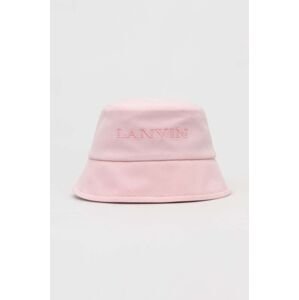 Bavlnený klobúk Lanvin ružová farba, bavlnený