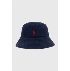 Ľanový klobúk Polo Ralph Lauren tmavomodrá farba,455938465