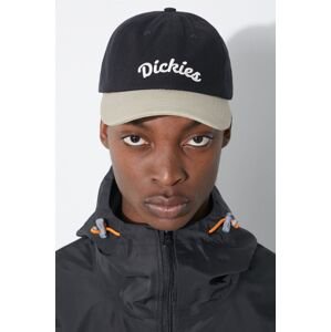 Bavlnená šiltovka Dickies KEYSVILLE CAP čierna farba, s nášivkou, DK0A4YPA