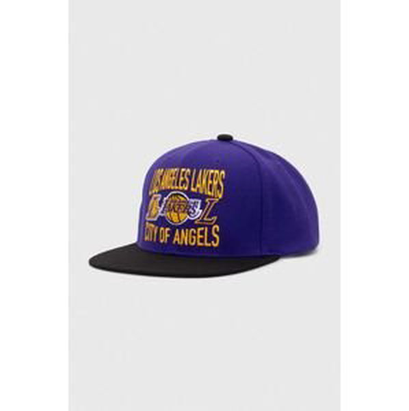 Šiltovka Mitchell&Ness NBA LOS ANGELES LAKERS fialová farba, s nášivkou