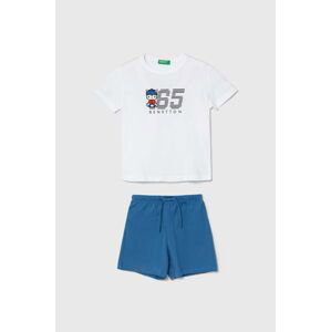 Detská bavlnená súprava United Colors of Benetton biela farba