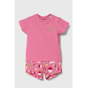 Detská súprava Puma ESS+ SUMMER CAMP Infants Set JS ružová farba