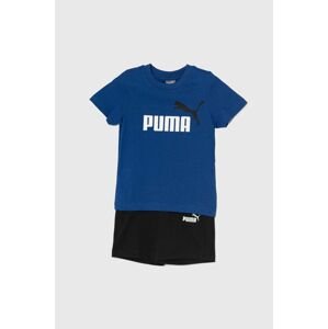 Detská bavlnená súprava Puma Minicats & Shorts Set tmavomodrá farba