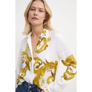 Košeľa Versace Jeans Couture dámska, biela farba, regular, s klasickým golierom, 76HAL2P1 NS459