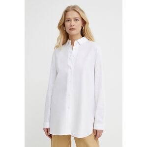 Ľanová košeľa Armani Exchange biela farba, regular, s klasickým golierom, 3DYC08 YN3RZ
