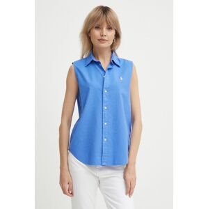 Bavlnená košeľa Polo Ralph Lauren dámska, regular, s klasickým golierom, 211906512