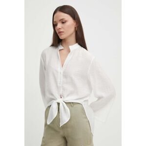 Košeľa Sisley dámska, béžová farba, voľný strih