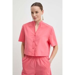 Bavlnená košeľa MAX&Co. dámska, oranžová farba, voľný strih, 2416111074200