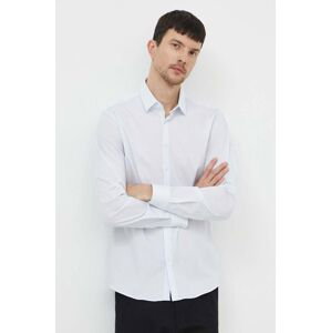 Košeľa Calvin Klein pánska, biela farba, slim, s klasickým golierom